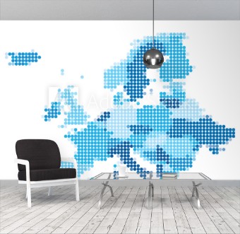 Picture of Europe dotted blue